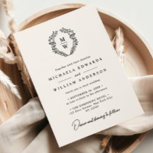 Corona Botánica Simple y Elegante Texto Sólo Boda