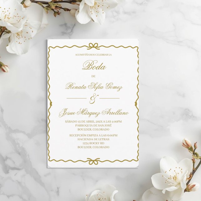 Invitación Corona coqueta boda española   (Subido por el creador)