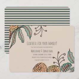 Invitación Corona de Acción de Gracias floral agradecida