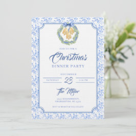 Invitación Corona de acuarela con lazo azul Grandmillenial