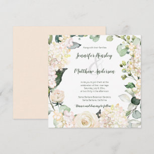 Invitación Corona de acuarela rosa pálido blanco crema