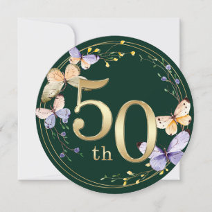 Invitación Corona de Anillo de Oro Mariposa 50 Aniversario