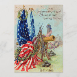 Invitación Corona de bandera americana Memorial de la Guerra
