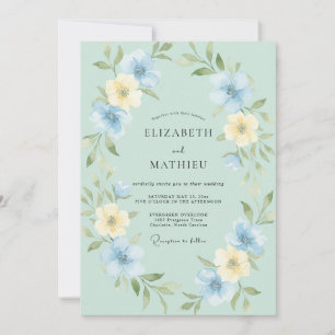 Invitación Corona de boda Celeste con mantequilla