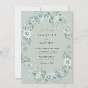 Invitación Corona de Boda de Centaurea en Polvo