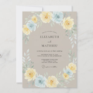 Invitación Corona de boda de eucalipto amarillo