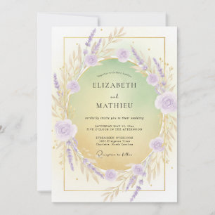 Invitación Corona de Boda de Lila Violeta