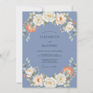 Invitación Corona de boda de ranúnculo y aciano