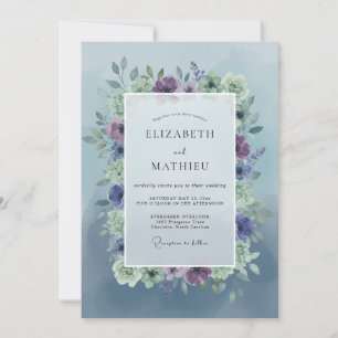 Invitación Corona de Boda Dusty Lilac Caracola