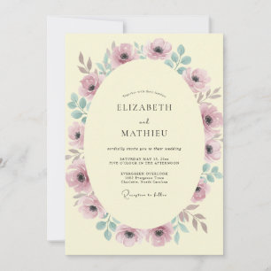 Invitación Corona de boda Mauve Seafoam