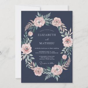Invitación Corona de Boda Midnight Mauve