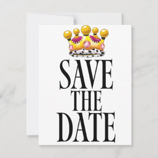Invitación corona de boda para guardar la fecha