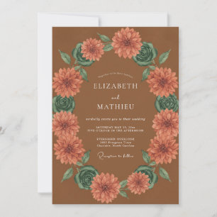 Invitación Corona de boda Terracotta Bloom