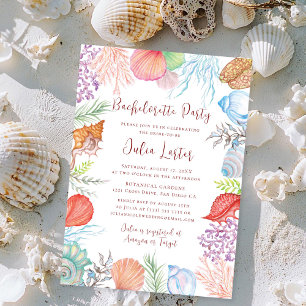 Invitación Corona de conchas de mar para despedida de soltera