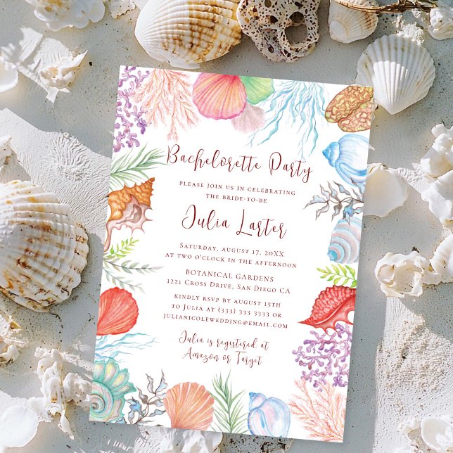 Invitación Corona de conchas de mar para despedida de soltera (Subido por el creador)