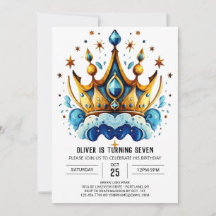 Invitación Corona de Cumpleaños del Príncipe Diamond