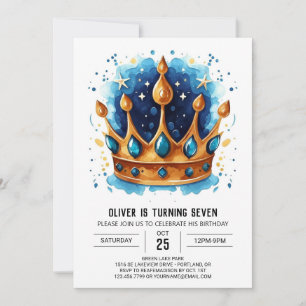 Invitación Corona de cumpleaños en línea de Prince