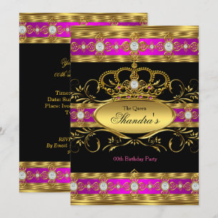 Invitación Corona de diamantes de oro rosa de la princesa rea