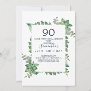 Invitación Corona de diamantes de vegetación de verano Cumple