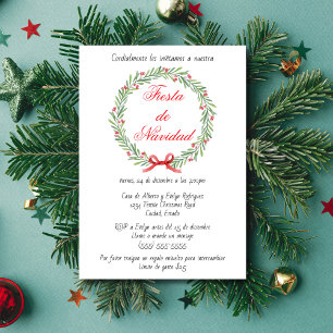 Invitación Corona de Fiesta de Navidad Coroza de Navidad Fies