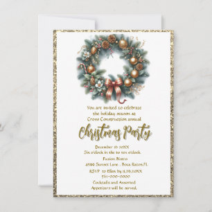 Invitación Corona de fiesta de Navidad para empresas 
