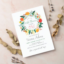 Invitación Corona de florecillas silvestres Dahlia pequeña Fo