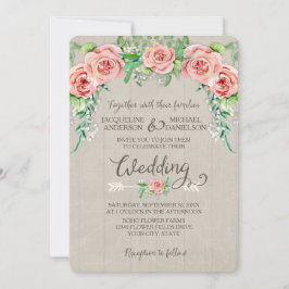 Invitación Corona de flores BOHO Baby's Breath Cerco de mader