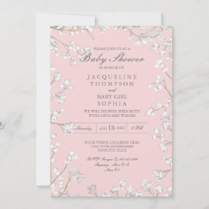 Invitación Corona de flores de aliento de bebé Fiesta de bebé