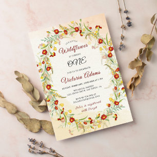 Invitación Corona de flores de caléndula silvestre para cumpl