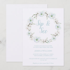 Invitación Corona de flores de manzana con estilo Sip & See