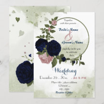 corona de flores de novia rosadas y verde navy bod
