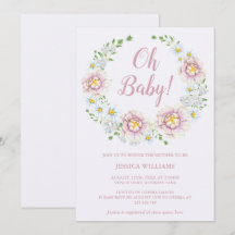 Corona de flores de peonía elegante para baby show