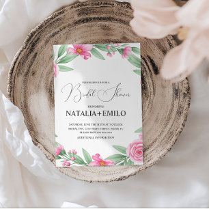 Invitación Corona de flores para fiesta de compromiso de boda