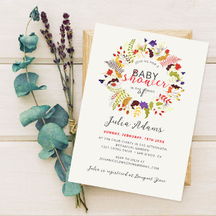 Invitación Corona de flores silvestres de bosque exótico para