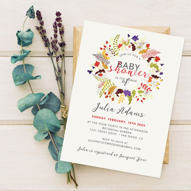 Invitación Corona de flores silvestres de bosque exótico para (Subido por el creador)