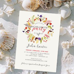 Invitación Corona de flores silvestres de madera exótica para