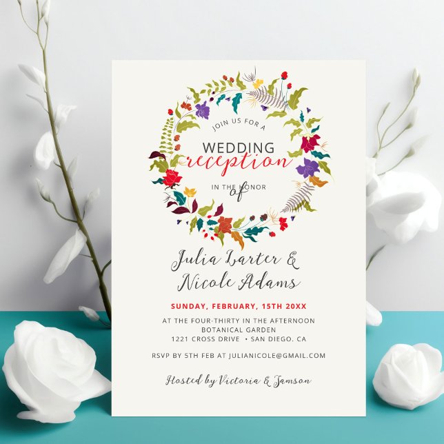 Invitación Corona de flores silvestres de madera exótica para (Subido por el creador)