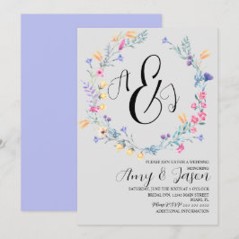 Invitación Corona de flores silvestres de primavera pastel mo