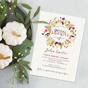Invitación Corona de flores silvestres exóticas del bosque pa