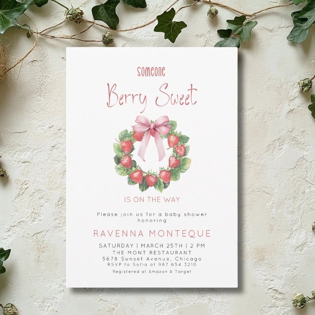 Invitación Corona de Fresa Dulce Cereza Fiesta de Bebé  (Subido por el creador)