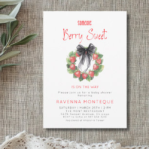 Invitación Corona de Fresa Dulce de Bayas Baby Shower