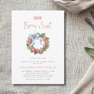 Invitación Corona de Fresa Dulce de Frutas Baby Shower 