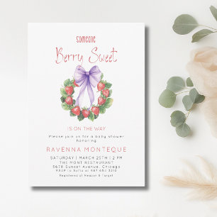 Invitación Corona de Fresa Dulce de Frutas Baby Shower 