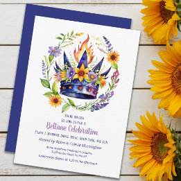 Invitación Corona de Fuego de Beltane Fiesta Floral de Verano