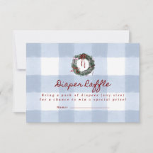 Corona de gingham azul diaper raffle