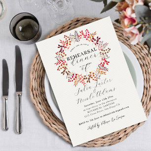 Invitación Corona de hoja de eucalipto botánico Cena de ensay