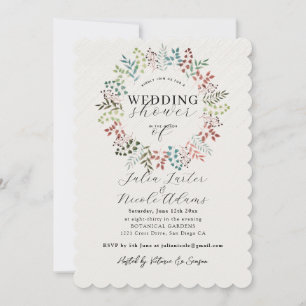 Invitación Corona de hoja de eucalipto botánico para boda y d