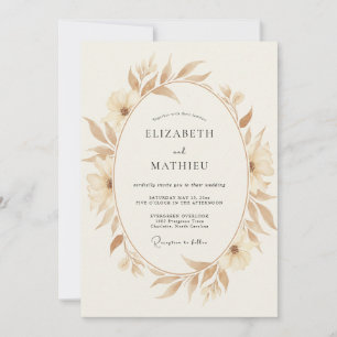 Invitación Corona de hojas de arena Boda
