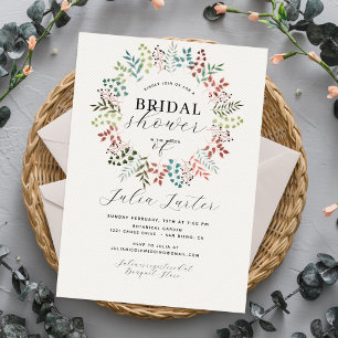 Invitación Corona de hojas de eucalipto botánico para despedi