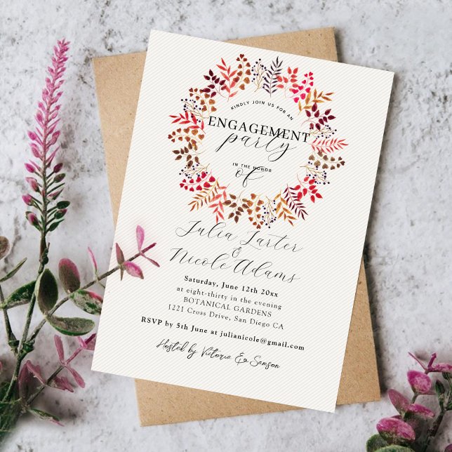 Invitación Corona de hojas de eucalipto botánico para fiesta  (Subido por el creador)
